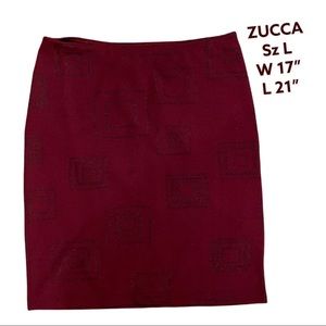 ZUCCA Red wine fully lined mini skirt EUCLN Sz L